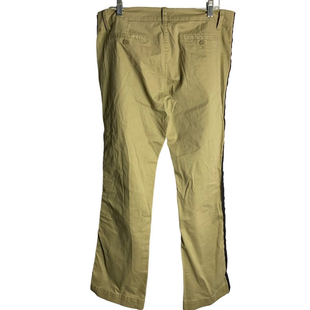Vintage 90s nobo Mid Rise Straight Leg Pants 15 Tan Button Zip Pockets Stripe - Picture 3 of 5